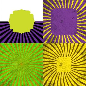 Set Vintage Colored Rays background. Stock Illustration