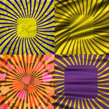 Set Vintage Colored Rays background. Stock Illustration