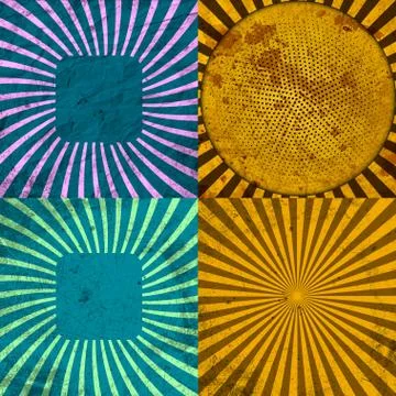 Set Vintage Colored Rays background. イラスト素材