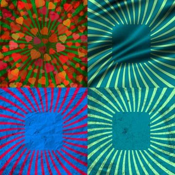 Set Vintage Colored Rays background. . イラスト素材