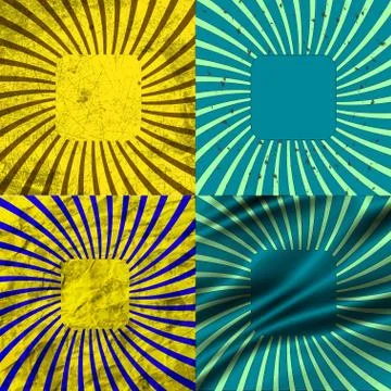 Set Vintage Colored Rays background. . Stock Illustration