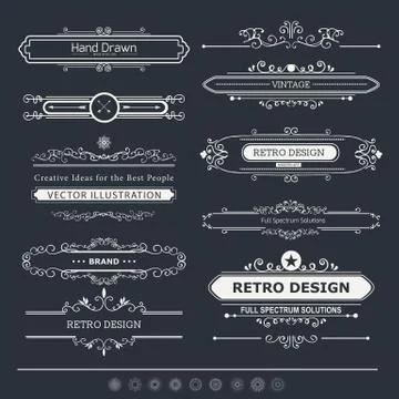 Set of Vintage Decorations Elements Stock Illustration