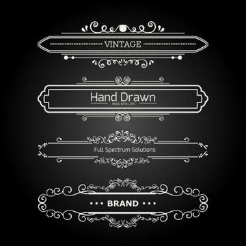 Set of Vintage Decorations Elements. Stock Illustration