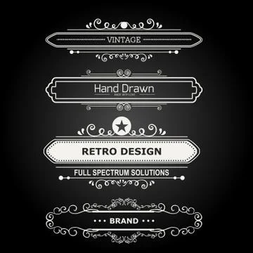 Set of Vintage Decorations Elements. Stock Illustration