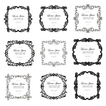 Set of Vintage Decorations Flourishes Elements. Stock Illustration