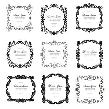Set of Vintage Decorations Flourishes Elements. Stock Illustration