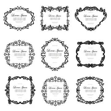 Set of Vintage Decorations Flourishes Elements. Stock Illustration