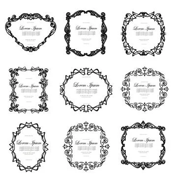 Set of Vintage Decorations Flourishes Elements. Stock Illustration