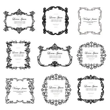 Set of Vintage Decorations Flourishes Elements. Stock Illustration
