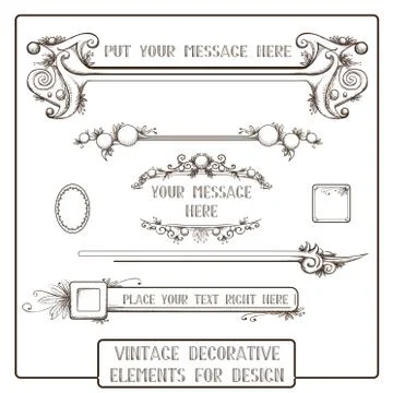 Set of vintage decorative elements. イラスト素材