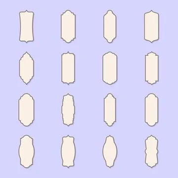 Set of Vintage Decorative Label Frames Vector Collection with Ornamental Bo.. Illustrazione stock