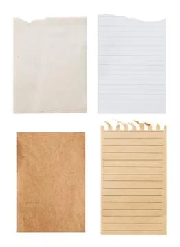 Set vintage different notes sheet Stock Photos