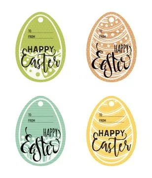 Set of vintage Easter gift tags Stock Illustration
