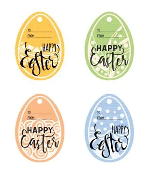 Set of vintage Easter gift tags Stock Illustration