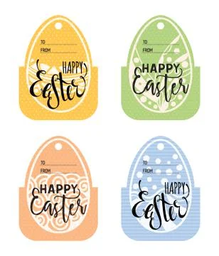 Set of vintage Easter gift tags Stock Illustration