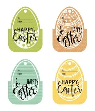 Set of vintage Easter gift tags Stock Illustration