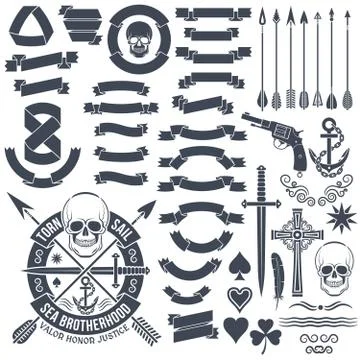 	Set of vintage elements to create logos Illustrazione stock