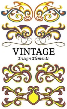 Set of vintage elements for design Illustrazione stock