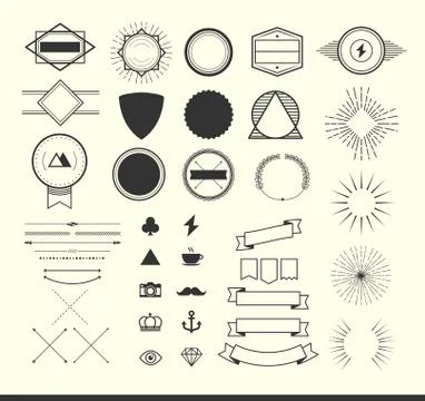 Set of vintage elements for making logos, badges and labels Illustrazione stock