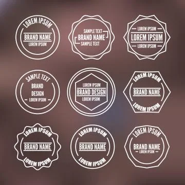 Set of vintage emblems with thin lines, vector illustration. 스톡 일러스트