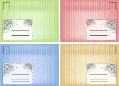 Set of vintage envelope. Stock Illustration