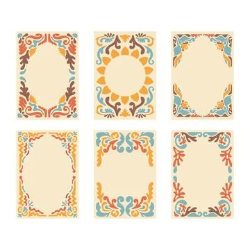 Set of Vintage Flower Frame Border Set Collection, Foliage Abstract floral .. Stock Illustration