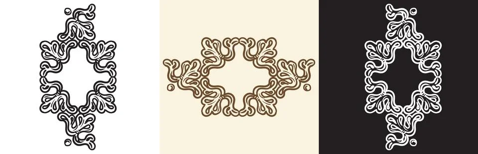 Set of vintage frame elements for design vector illustration イラスト素材