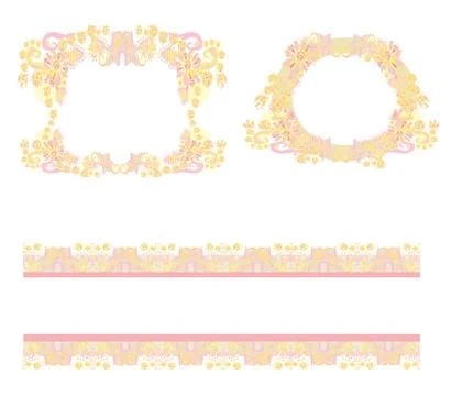 Set with vintage frame Stock-Illustration