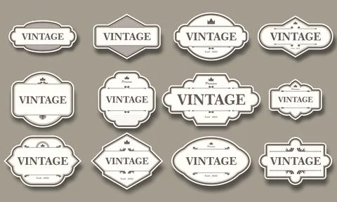 Set vintage frame vector illustration Stock Illustration