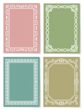 Set of Vintage Frames Decorative Border Corners Illustrazione stock