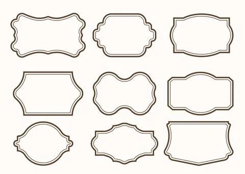 Set of vintage frames. Golden borders and ornaments. Place fir text and pictures イラスト素材