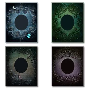 Set of vintage frames Illustrazione stock