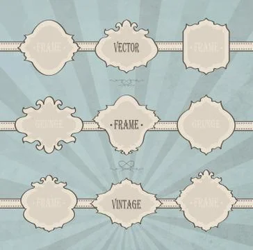 Set Of Vintage Frames Stock Illustration