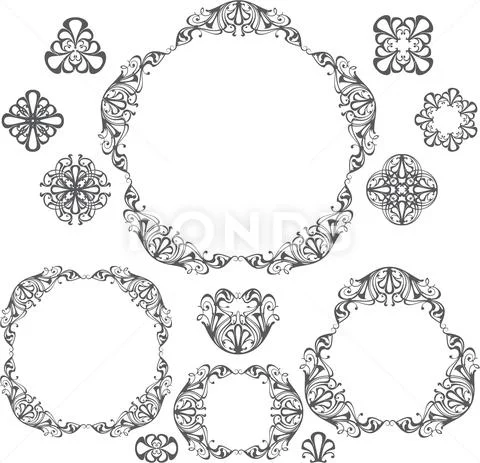 Set vintage frames Illustrazione stock