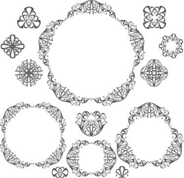 Set vintage frames Stock Illustration