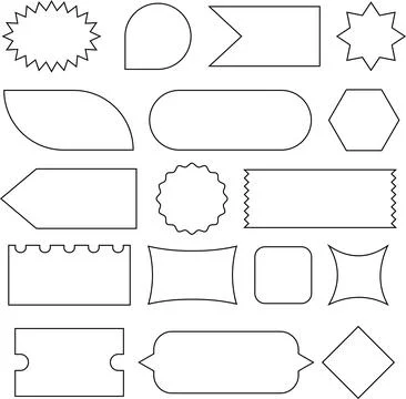 Set Of Vintage Frames Outline Design Stock Illustration
