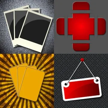 Set of vintage frames for text on abstract background. Raster copy 스톡 일러스트