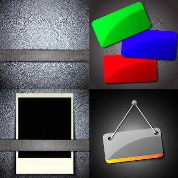 Set of vintage frames for text on abstract background. Raster copy Stock Illustration