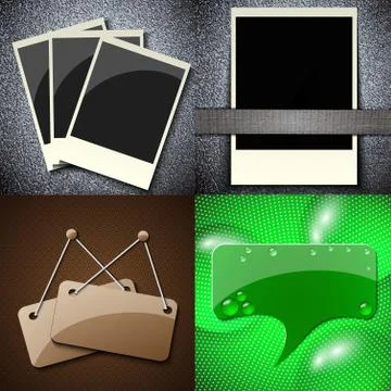 Set of vintage frames for text on abstract background. Raster copy Stock Illustration