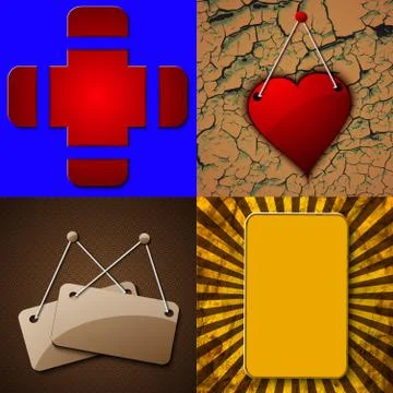 Set of vintage frames for text on abstract background. Raster copy Stock Illustration