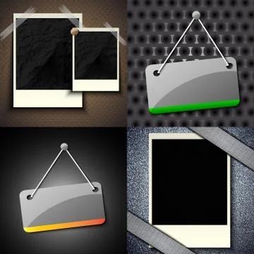 Set of vintage frames for text on abstract background. Raster copy Stock Illustration