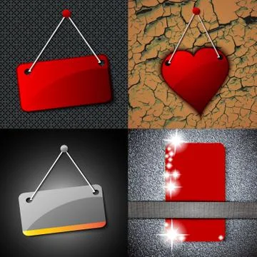 Set of vintage frames for text on abstract background. Raster copy Stock Illustration