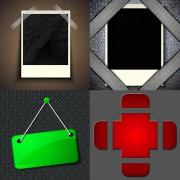 Set of vintage frames for text on abstract background. Raster copy Stock Illustration