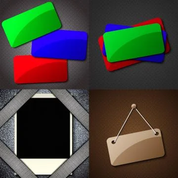Set of vintage frames for text on abstract background. Raster copy Stock Illustration