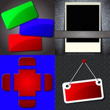 Set of vintage frames for text on abstract background. Raster copy Stock Illustration