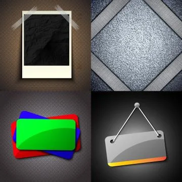 Set of vintage frames for text on abstract background. Raster copy Stock Illustration