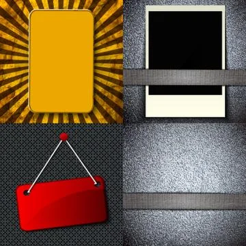 Set of vintage frames for text on abstract background. Raster copy Stock Illustration