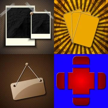 Set of vintage frames for text on abstract background. Raster copy Stock Illustration