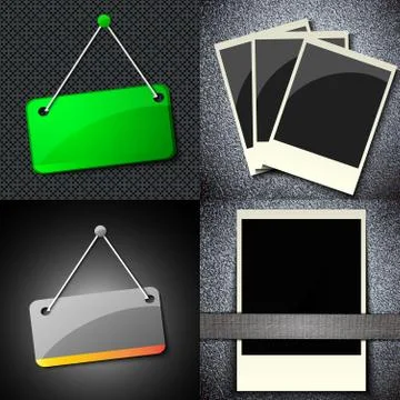 Set of vintage frames for text on abstract background. Raster copy Stock Illustration