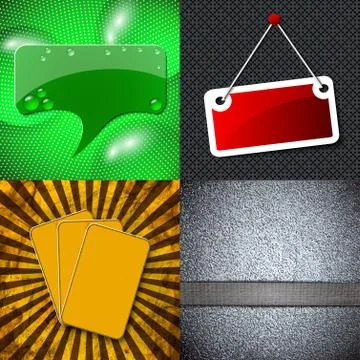 Set of vintage frames for text on abstract background. Raster copy Stock Illustration